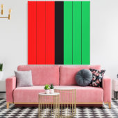 Kwanzaa Red Black Kinara Striped Pattern Canvas Afdruk (Insitu (Woonkamer))