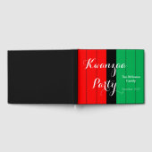 Kwanzaa Red Black Kinara Striped Pattern Gastenboek (Volledig)