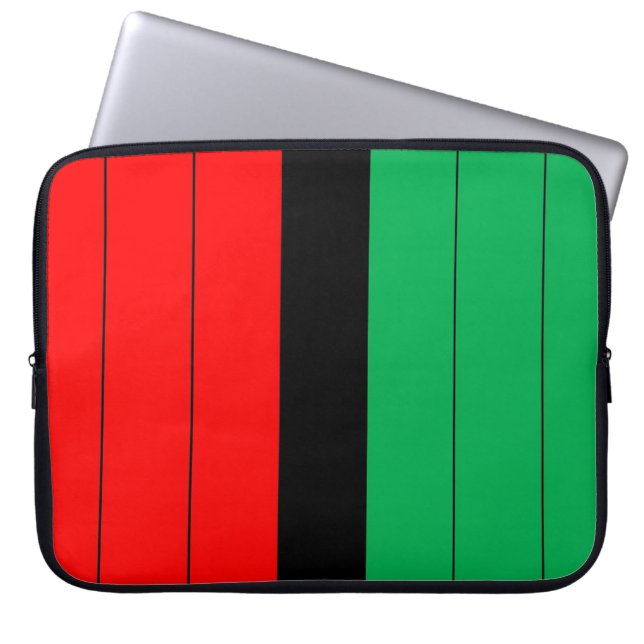 Kwanzaa Red Black Kinara Striped Pattern Laptop Sleeve (Voorkant)