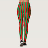 Kwanzaa Red Black Kinara Striped Pattern Leggings (Achterkant)