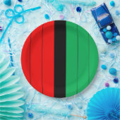 Kwanzaa Red Black Kinara Striped Pattern Papieren Bordje (Feest)