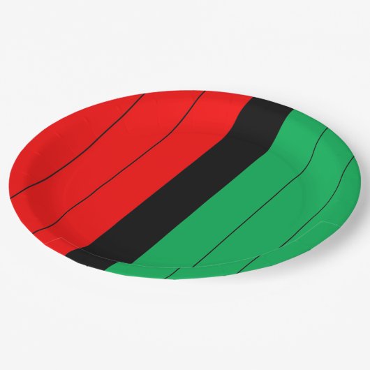 Kwanzaa Red Black Kinara Striped Pattern Papieren Bordje (Gekanteld)