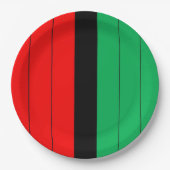 Kwanzaa Red Black Kinara Striped Pattern Papieren Bordje (Voorkant)