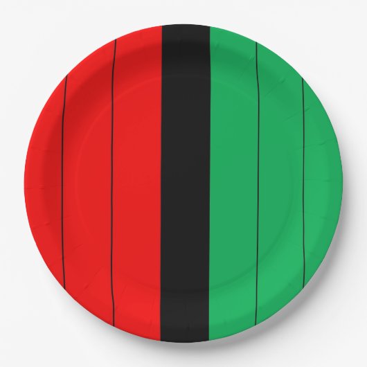 Kwanzaa Red Black Kinara Striped Pattern Papieren Bordje (Voorkant)