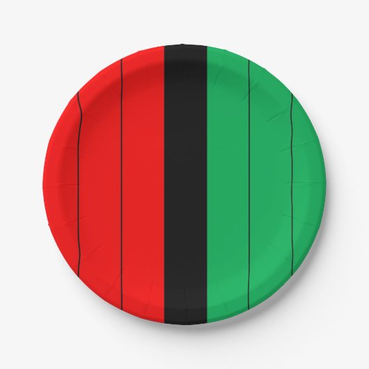 Kwanzaa Red Black Kinara Striped Pattern Papieren Bordje (Voorkant)