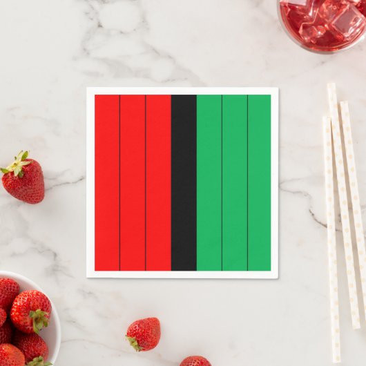 Kwanzaa Red Black Kinara Striped Pattern Servet (Insitu)