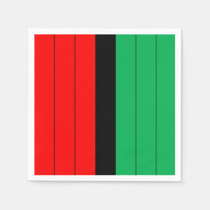 Kwanzaa Red Black Kinara Striped Pattern Servet