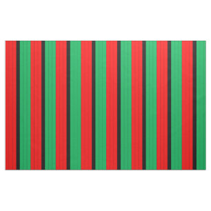 Kwanzaa Red Black Kinara Striped Pattern Stof