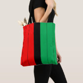 Kwanzaa Red Black Kinara Striped Pattern Tote Bag (Dichtbij)