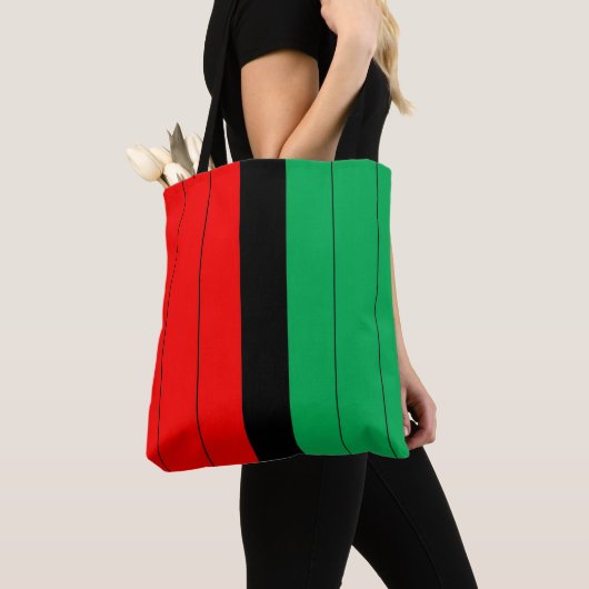 Kwanzaa Red Black Kinara Striped Pattern Tote Bag (Dichtbij)