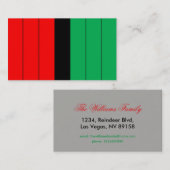 Kwanzaa Red Black Kinara Striped Pattern Visitekaartje (Voorkant / Achterkant)