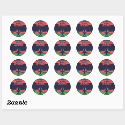 Kwanzaa Ronde Sticker (Vel)