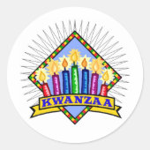 Kwanzaa Ronde Sticker (Voorkant)