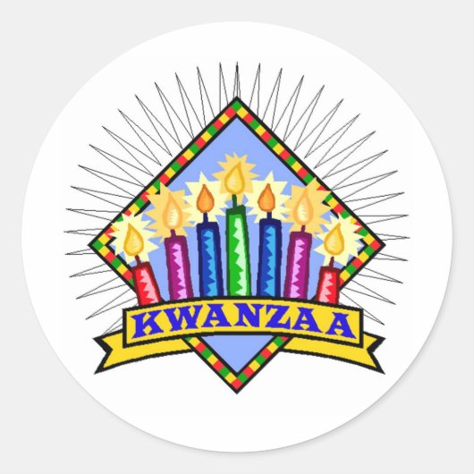 Kwanzaa Ronde Sticker (Voorkant)