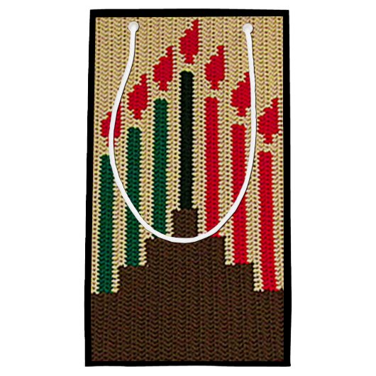 Kwanzaa Rood Zwart Groen Artisan Haakprint Klein Cadeauzakje (Voorkant)