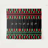 Kwanzaa Rood Zwart Groen Feest Wandkleed (Voorkant (horizontaal))