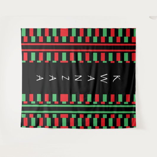 Kwanzaa Rood Zwart Groen Feest Wandkleed (Voorkant (horizontaal))