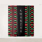 Kwanzaa Rood Zwart Groen Feest Wandkleed (Voorkant)