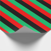 Kwanzaa rood zwart groen strepen cadeaupapier (Hoek)