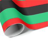 Kwanzaa rood zwart groen strepen cadeaupapier (Rol Hoek)