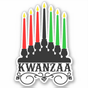 Kwanzaa Seven Candles Kiss Cut Sticker