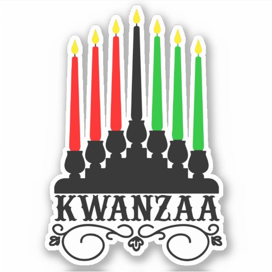 Kwanzaa Seven Candles Kiss Cut Sticker (Voorkant)