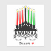 Kwanzaa Seven Candles Kiss Cut Sticker (Vel)