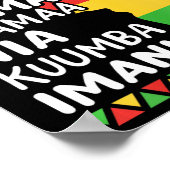 Kwanzaa Seven Principles Afrikaanse kaart Black Pr Poster (Hoek)