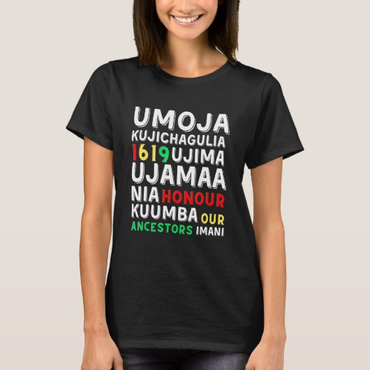 Kwanzaa Seven Principles Afro American Kwanza Sym T-shirt (Voorkant)