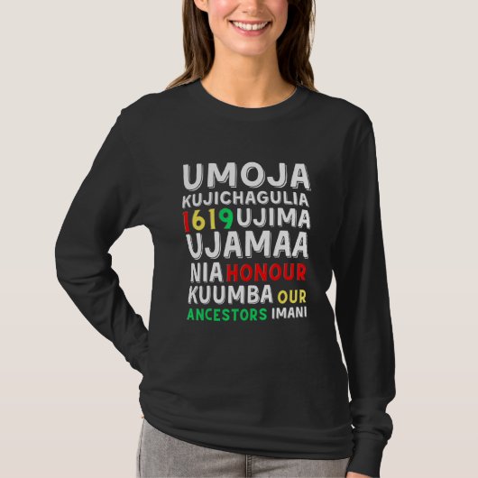 Kwanzaa Seven Principles Afro American Kwanza Sym T-shirt (Voorkant)