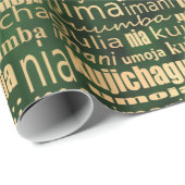 Kwanzaa Seven Principles (Green/Gold) Cadeaupapier (Rol Hoek)