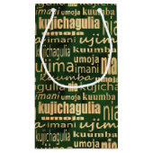 Kwanzaa Seven Principles (Green/Gold) Klein Cadeauzakje (Achterkant)