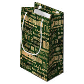 Kwanzaa Seven Principles (Green/Gold) Klein Cadeauzakje (Achterkant Gekanteld)