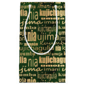 Kwanzaa Seven Principles (Green/Gold) Klein Cadeauzakje (Voorkant)
