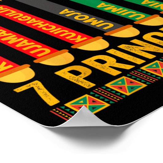 Kwanzaa Seven Principles Kaarsen Mannen Vrouwen Kw Poster (Hoek)