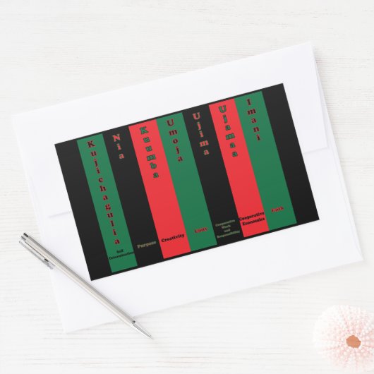 Kwanzaa Seven Principles Sticker (Envelop)