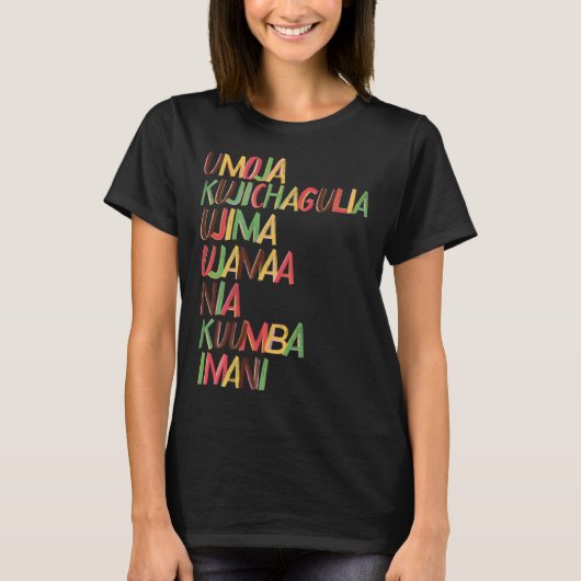 Kwanzaa Seven Principles T-shirt (Voorkant)
