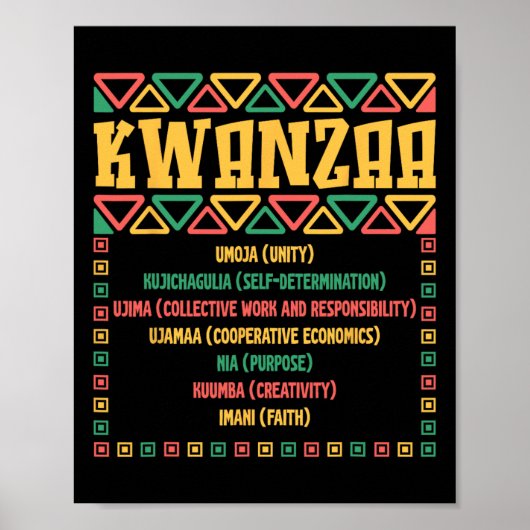 Kwanzaa Seven Principles Umoja Faith Graphic Poster (Voorkant)