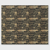 Kwanzaa Seven Principles (zwart/goud) Cadeaupapier (Vlak)