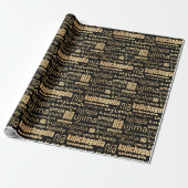 Kwanzaa Seven Principles (zwart/goud) Cadeaupapier (Uitgerold)