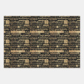 Kwanzaa Seven Principles (zwart/goud) Inpakpapier Vel (Voorkant)