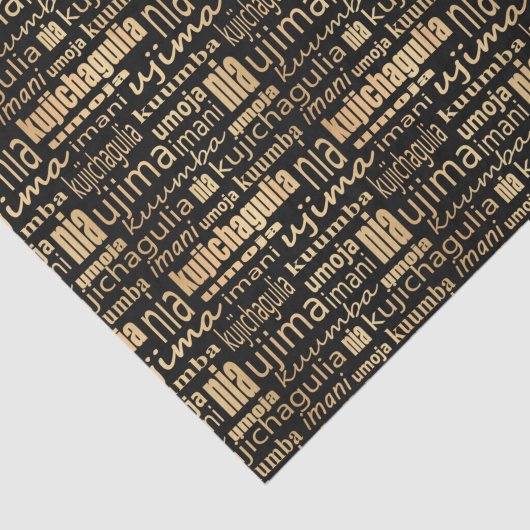 Kwanzaa Seven Principles (zwart/goud) Tissuepapier (Detail)