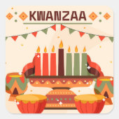 Kwanzaa Square Sticker (Voorkant)