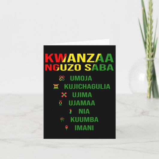 Kwanzaa - Swahili voor de zeven principes Kaart (Voorkant)