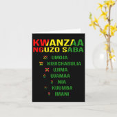 Kwanzaa - Swahili voor de zeven principes Kaart (Gele Bloem)