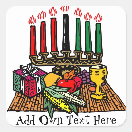 Kwanzaa Symbols Stickers Favors Gifts Gepersonalis (Voorkant)
