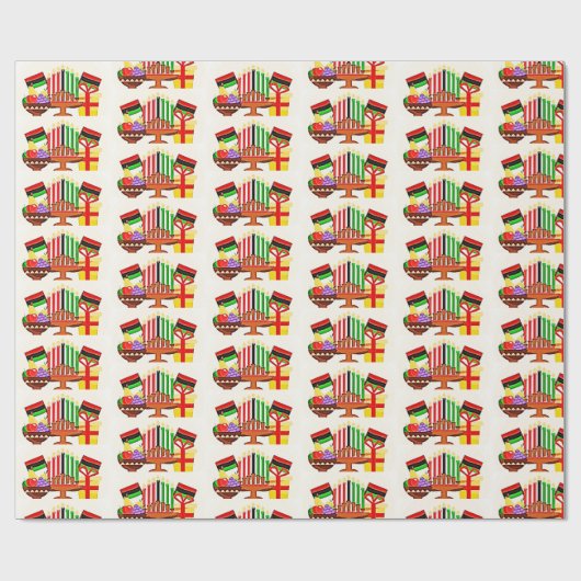 Kwanzaa Table Painting Cadeaupapier (Vlak)