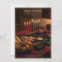 Kwanzaa-tafel met Kinara