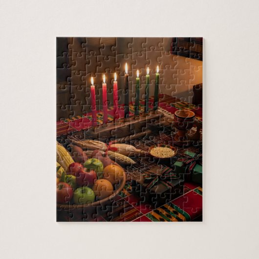 Kwanzaa-tafel met Kinara Legpuzzel (Verticaal)