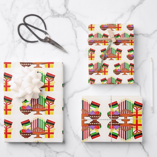 Kwanzaa Tafel Schilderij Inpakpapier Vel (Voorkant)